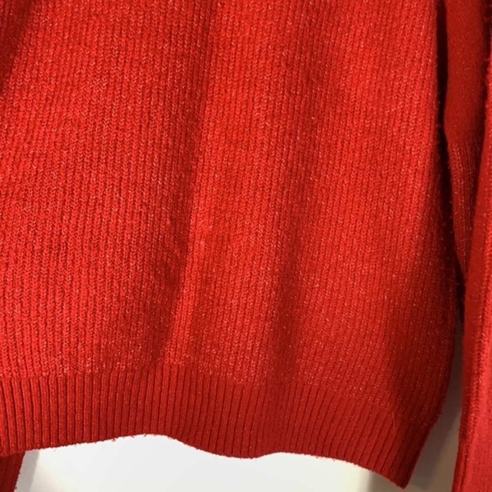 Topshop Red Knit Pullover Sweater Oversized - Picture 4 of 7